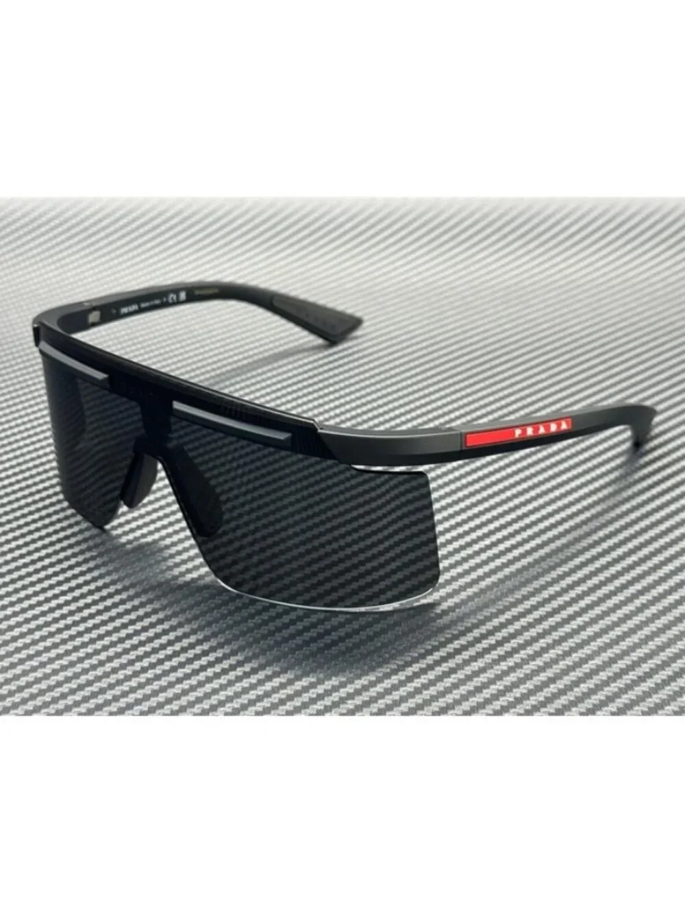 New Prada Linea Rossa Men Matte Black Sunglasses 60-21-130